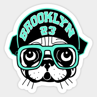 Brooklyn Spike Pug match Jordan Light Aqua Sticker